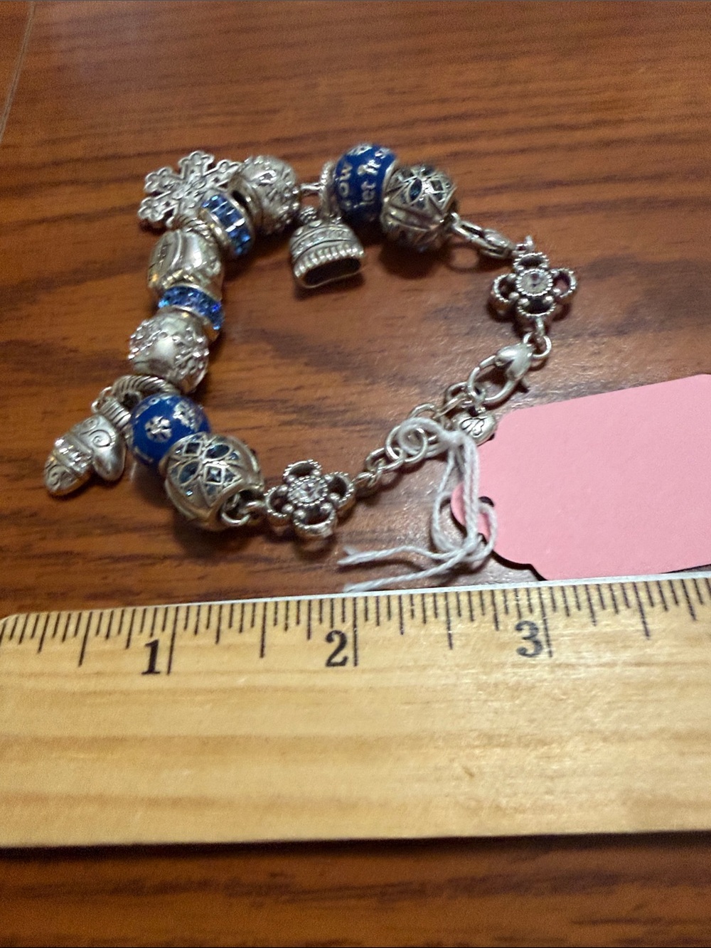 Brighton Silver Charm Bracelet with Blue Accents